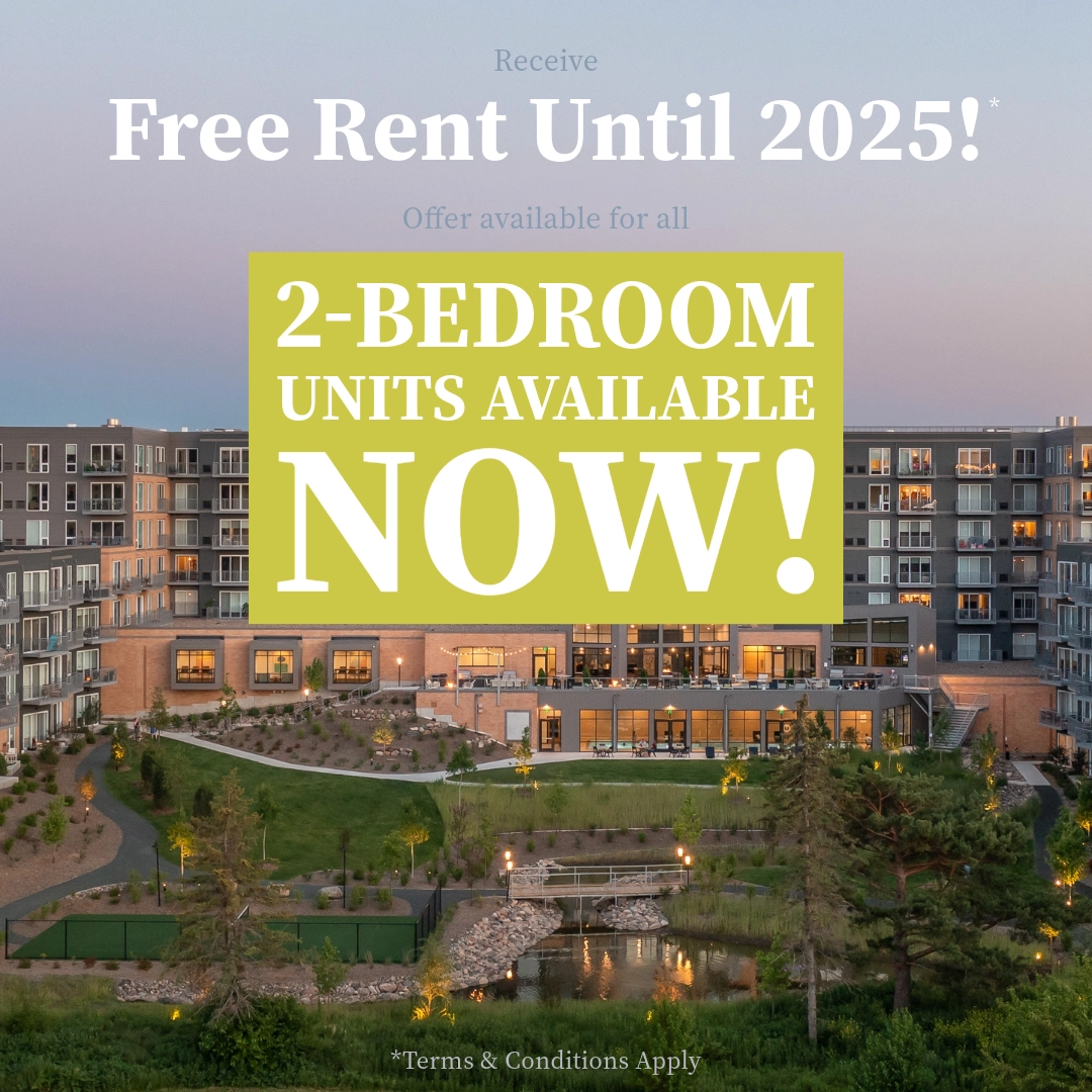 Receive Free Rent Until 2025!* Offer available with 2-bedroom units available NOW! *Terms & Conditions apply.